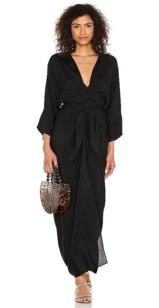 HAIGHT. Knot Dress in Black Medium New Womens 2 pc Set Sarong Kimono - Image 16