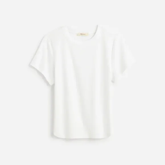 MADEWELL White Re)generative Cotton Ribbed Crewneck Tee Top Size Medium - Image 5