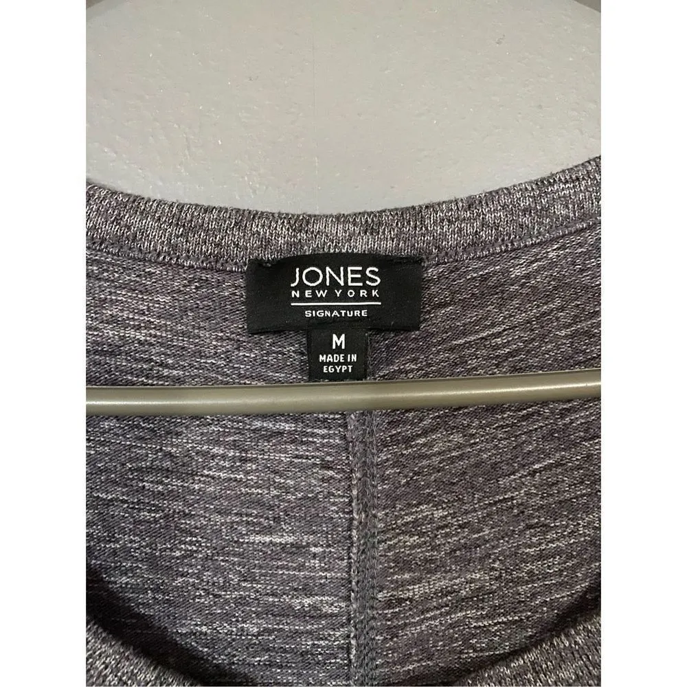 Jones New York  Gray Long Sleeve Tunic Top Size Medium - Image 6