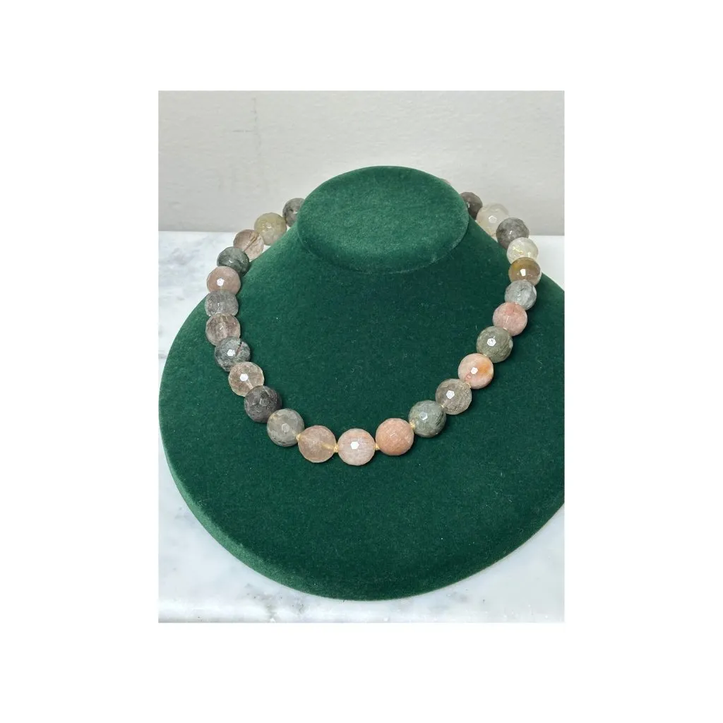 Brooks Brothers Jade & Rose Quartz Assorted Natural Gemstone Necklace 116 Grams - Image 2