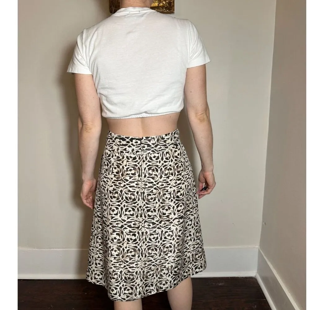 Vintage Banana Republic 100% Silk Paisley Midi Skirt Size 0 - Image 3