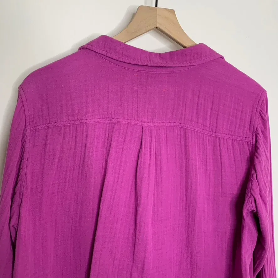 Xirena Scott Cotton Gauze Top Rasberry Pink Button. Down Women Small - Image 6