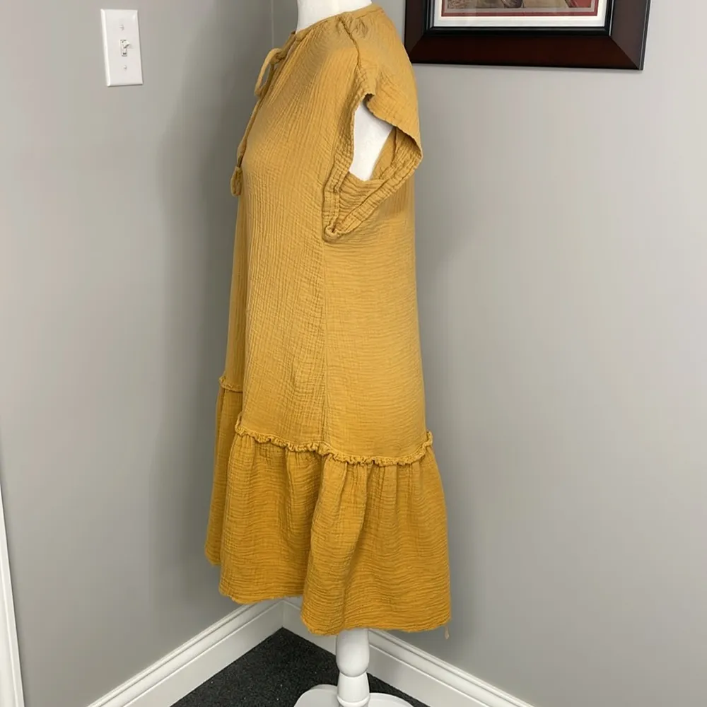 Saturday Sunday Anthropologie Golden Gauze Boho Dress - Size XS Cotton Boho Cool - Image 3
