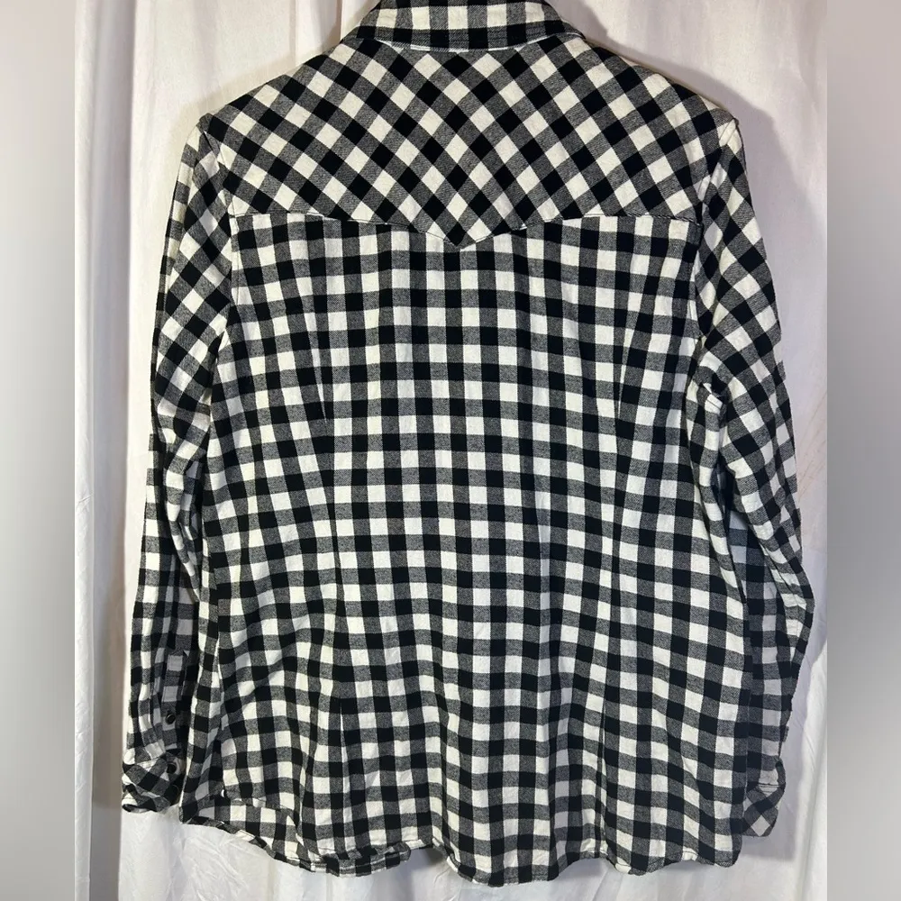 Bit & Bridle Womens Button Up Plaid FLANNEL Shirt Western Long Sleeve Size L Size L - Image 8