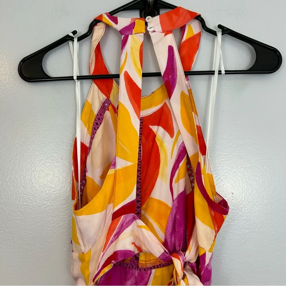 NWT Abel The Label Colorful Abstract Halter Maxi Dress Size Small - Image 7