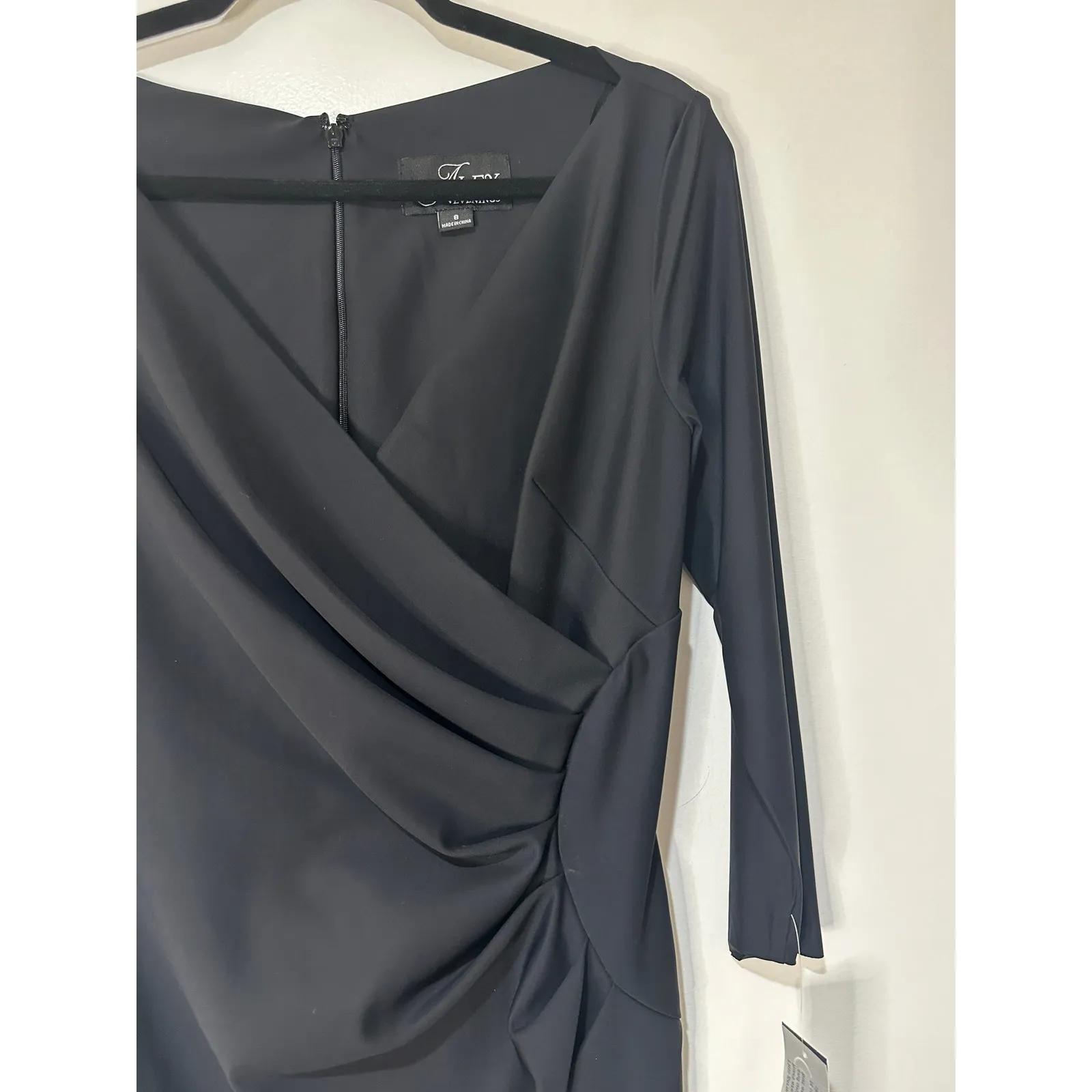 Alex Evenings V-Neck Evening Gown Black Size 8 NWT Elegant Special Occasion - Image 6