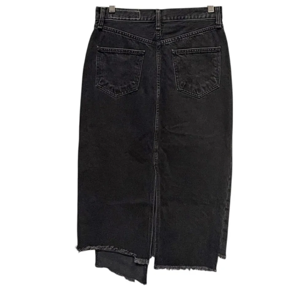 Rag & Bone Sukato High Waist Denim Jean Midi Skirt Black Size 26 - Image 4