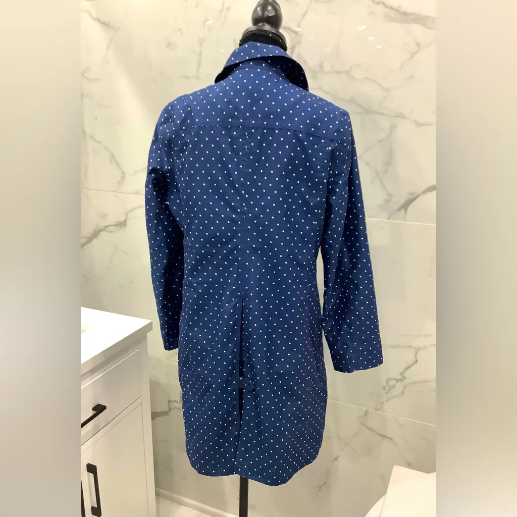 Pretty polka dot trench coat 💙🤍💙🤍💙 Blue Size M - Image 3