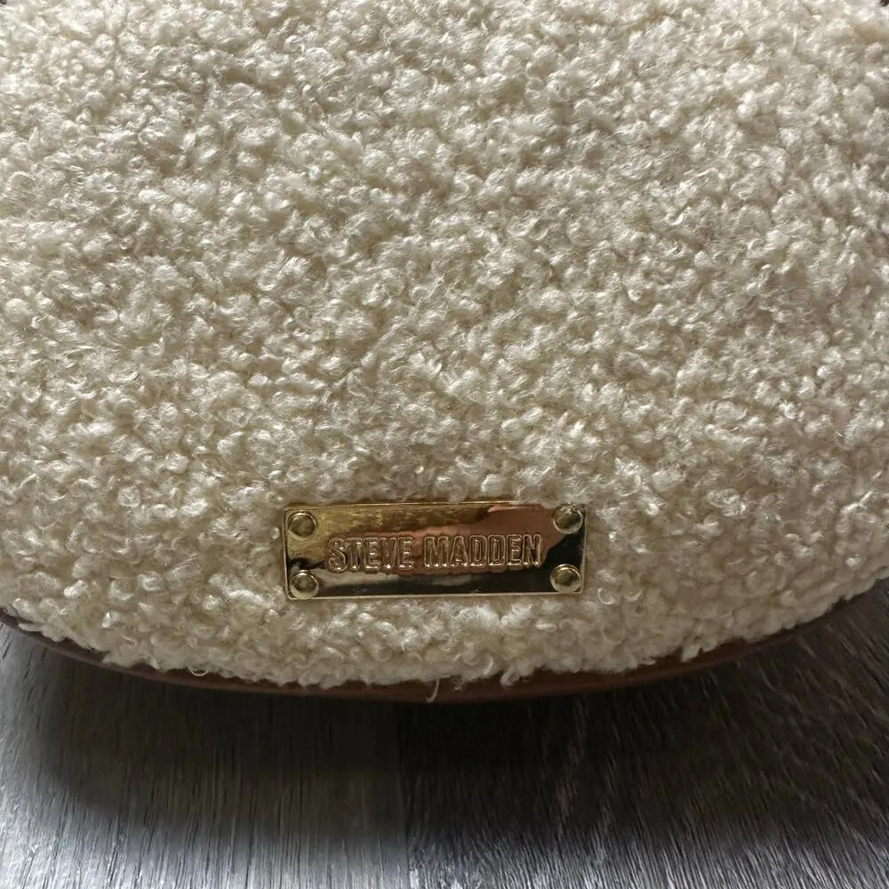 Steve Madden Belt Bag Sherpa & Cognac Large - Image 2