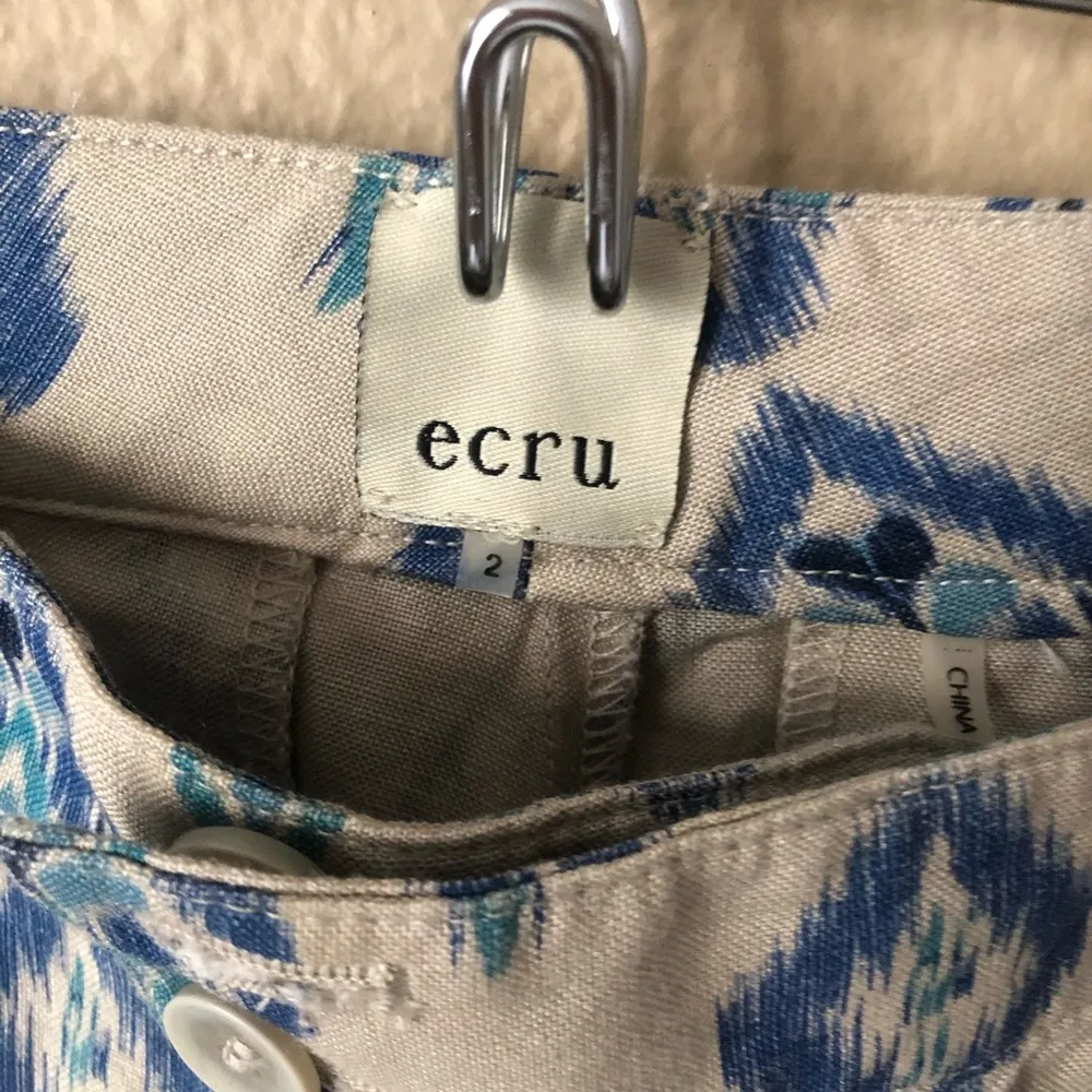 Ecru ikat rice pant linen blend size 2 - Image 11
