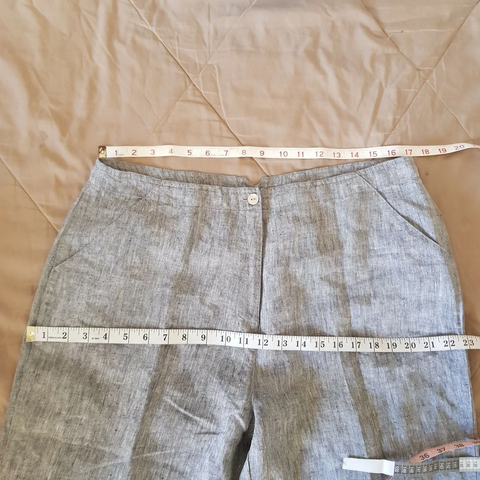 Monterey Bay Women’s Pants Plus Sz 16 High Waist 100% Linen Minimalist Office - Image 10