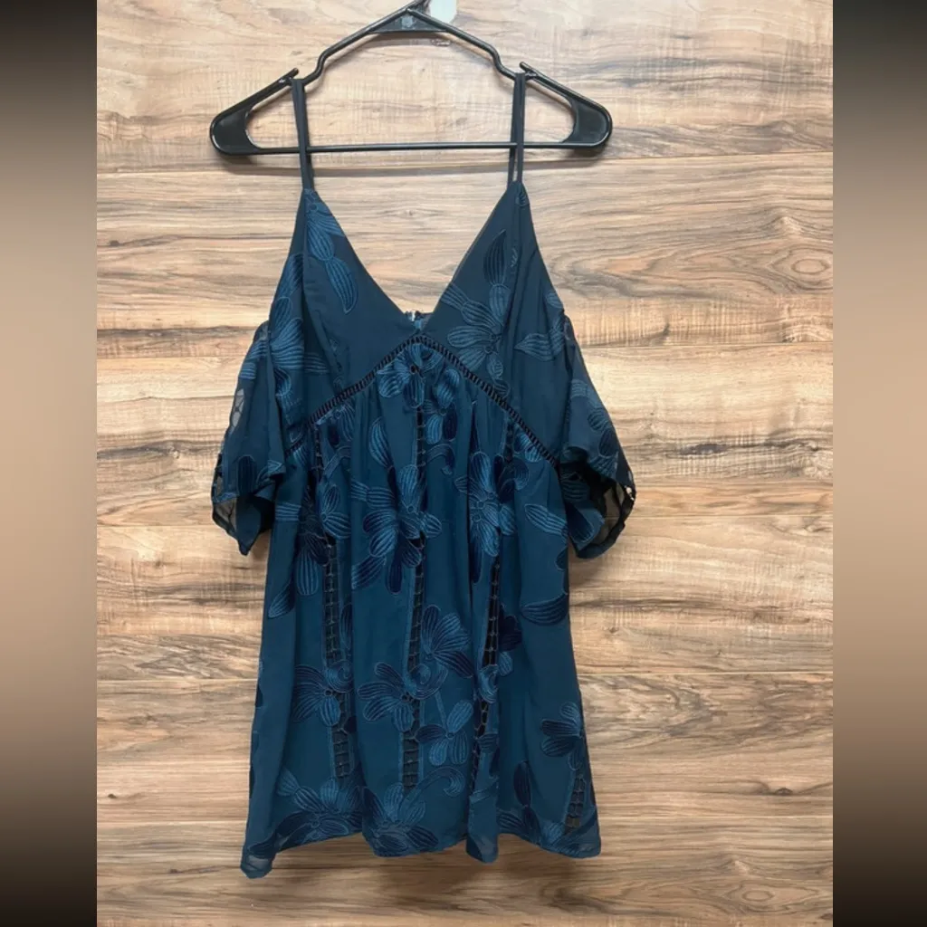 Lovers + Friends Floral Wishful Mini Dress in Navy Size M - Image 4