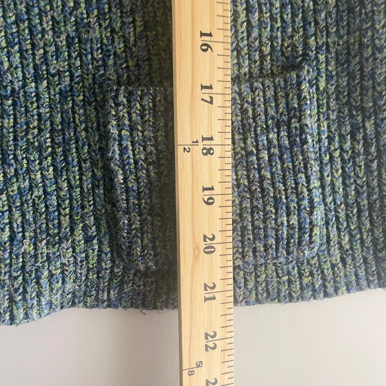 Jones New York Size‎ Large Speckled Heavy Blue Green Button Up Sweater - Image 7