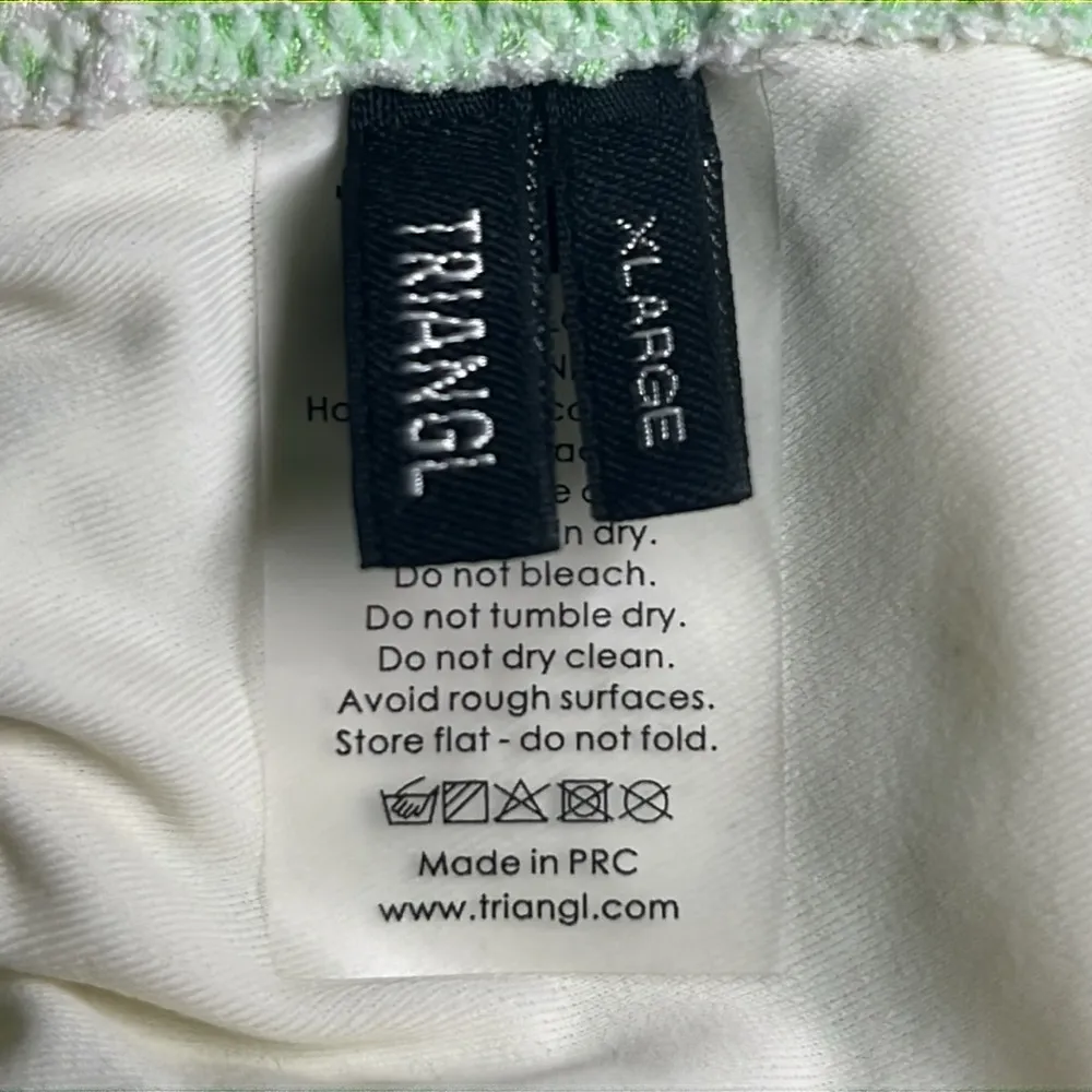 Triangl Green and White String Bikini Top Extra Large Size XL - Image 5