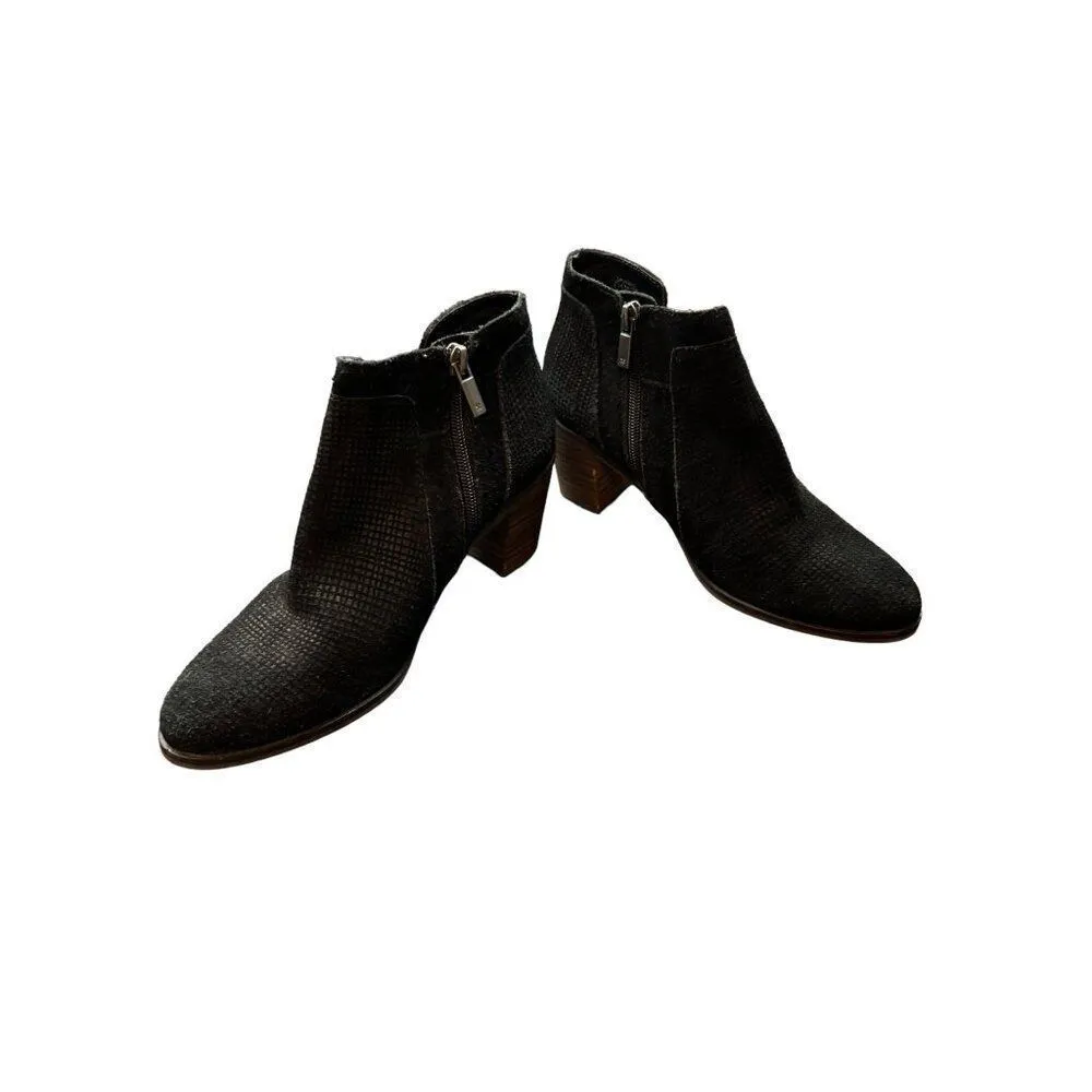 Lucky Brand LP-Ponic Women's Black Leather Ankle Boots Size 7.5 With Side Zipper - Image 4