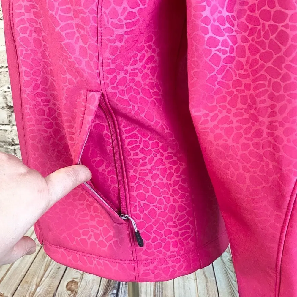 Kirkland Pink Soft Shell Fleece Lined Wind Resitant Hooded Full Zip Jacket Small - Image 5