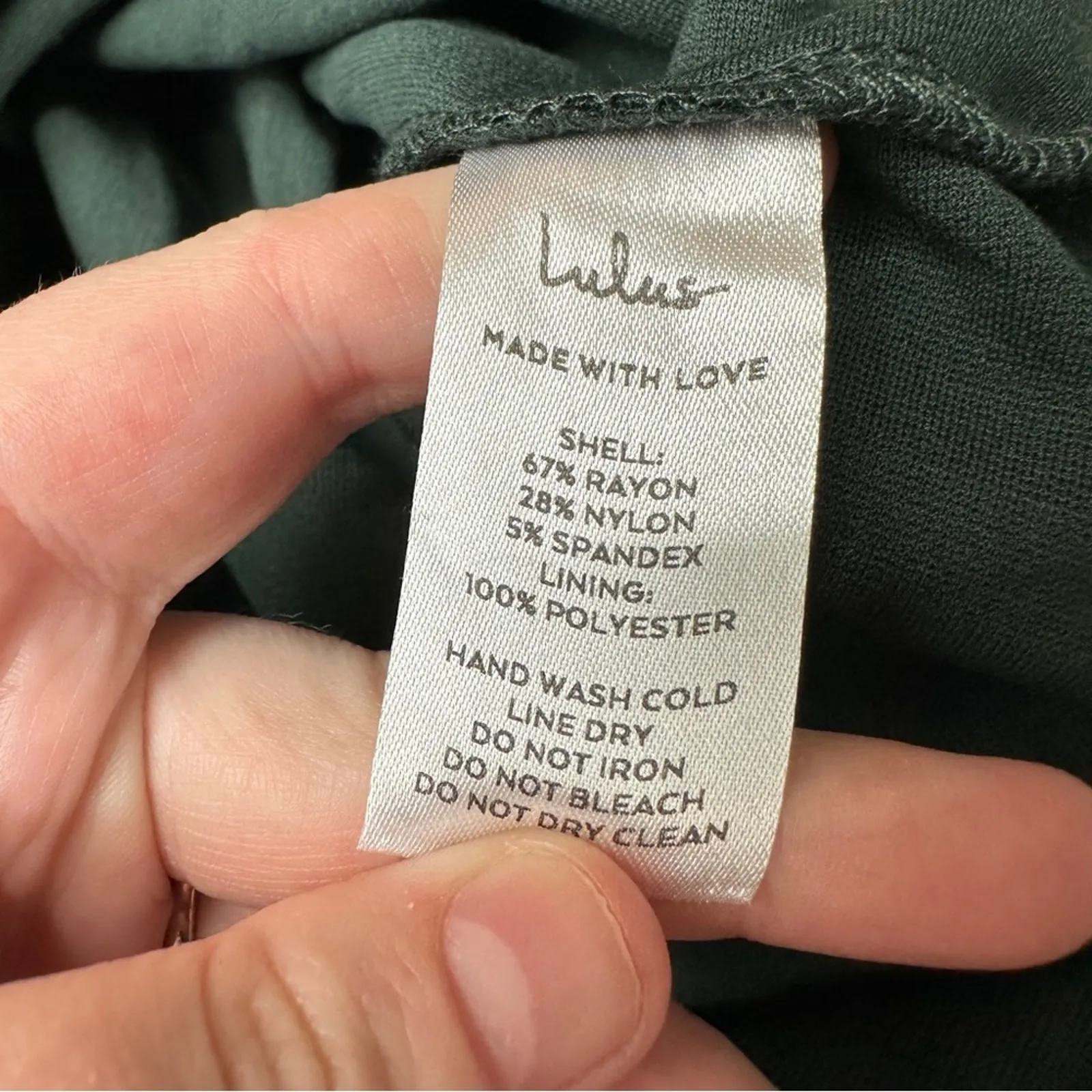 Lulus How Much I Care Dark Green Off-the-Shoulder Ruffle Hem Midi‎ Dress Sz S - Image 8