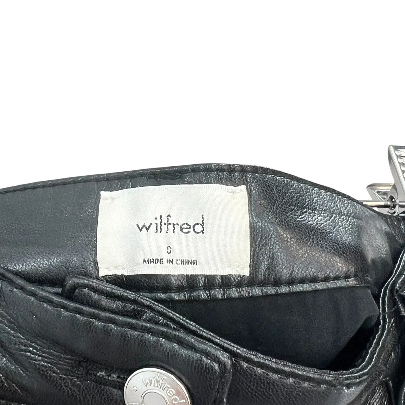 Aritzia Wilfred The‎ Melina Pant Faux Vegan Leather High Waist Black Size 0 - Image 12