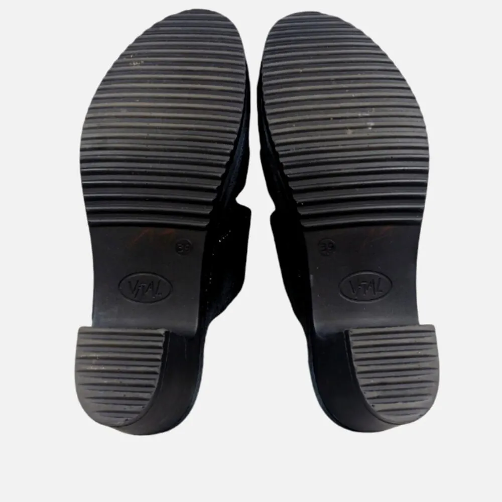 Vital Petra Mule Sandals EUC $220 Size 39 US 8.5 S2791 Black - Image 9