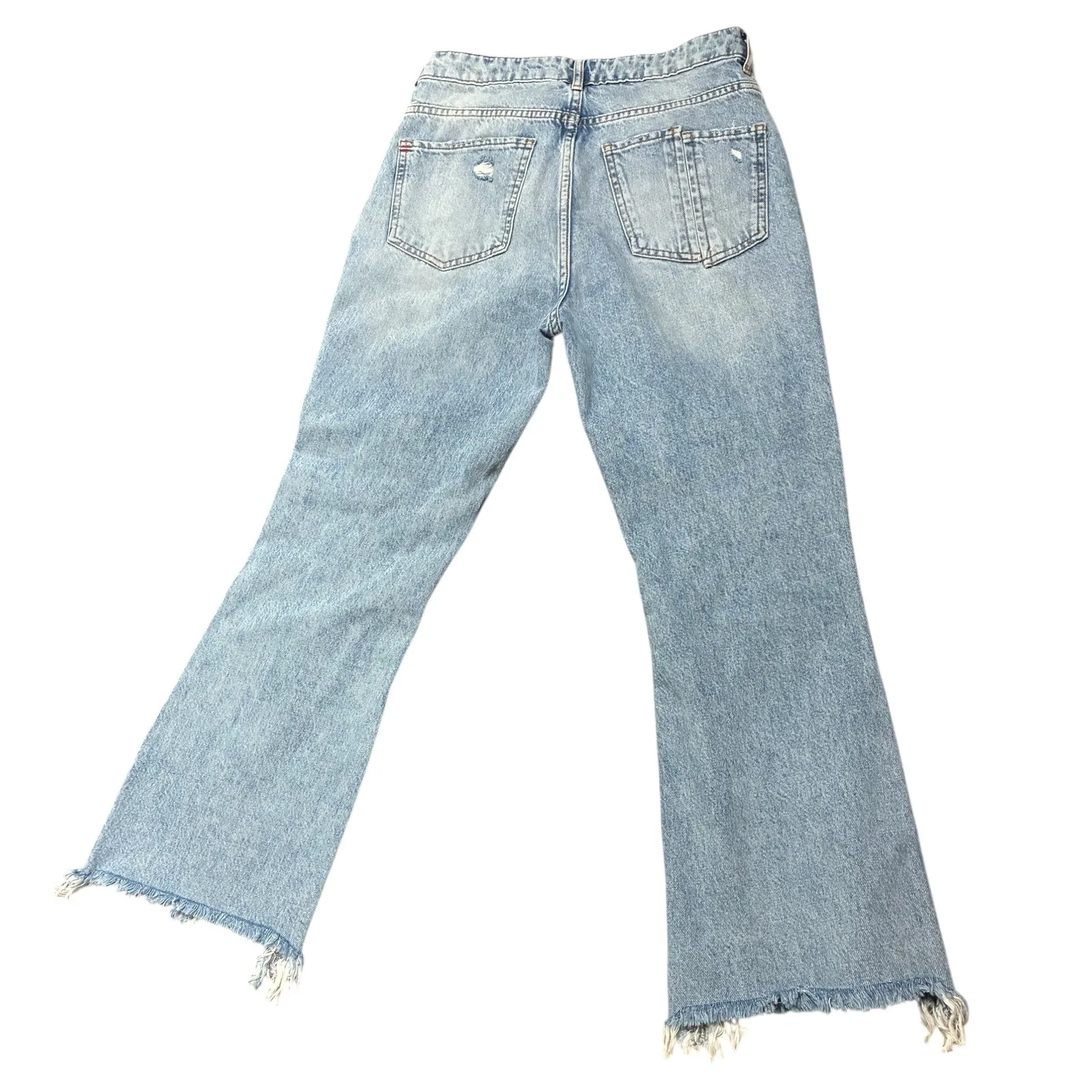 BDG Urban Outfitters Light Wash Distressed Flare Jeans Size 28 Blue - Image 4