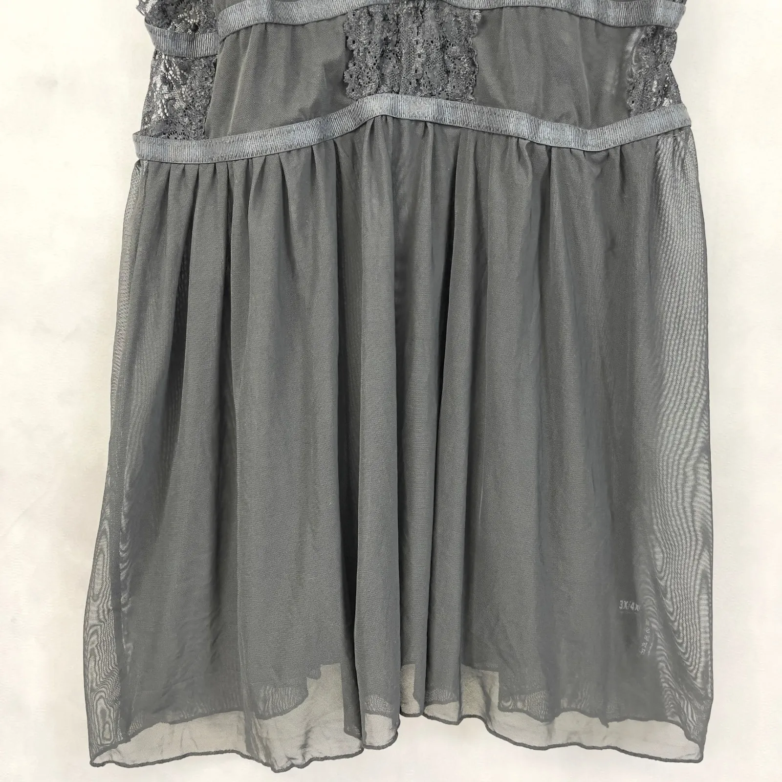 Oh La La Cheri Womens Lingerie Babydoll Size 3X 4X Chemise Sheer Lace Dark Fairy Black - Image 3