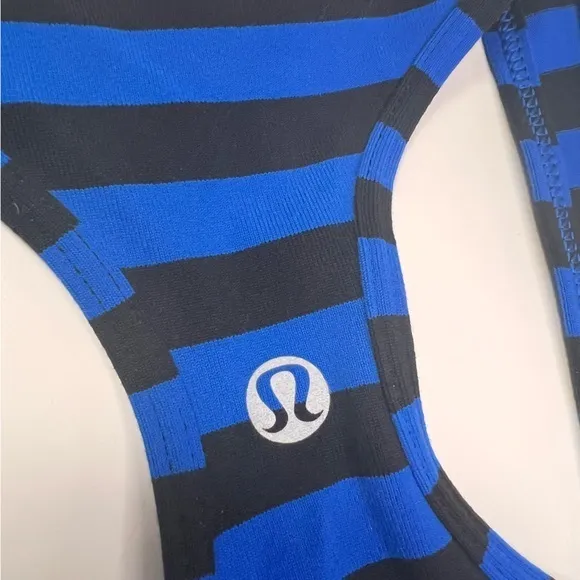 Lululemon Cool Racerback Apex Stripe Baroque‎ Blue Size 2 - Image 5