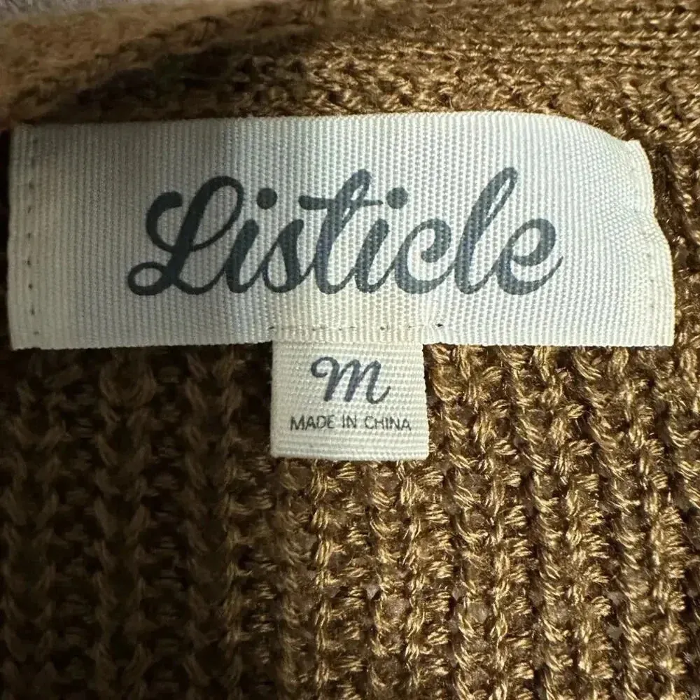 Listicle Cardigan Size Medium Mohair Blend Pockets - Image 3