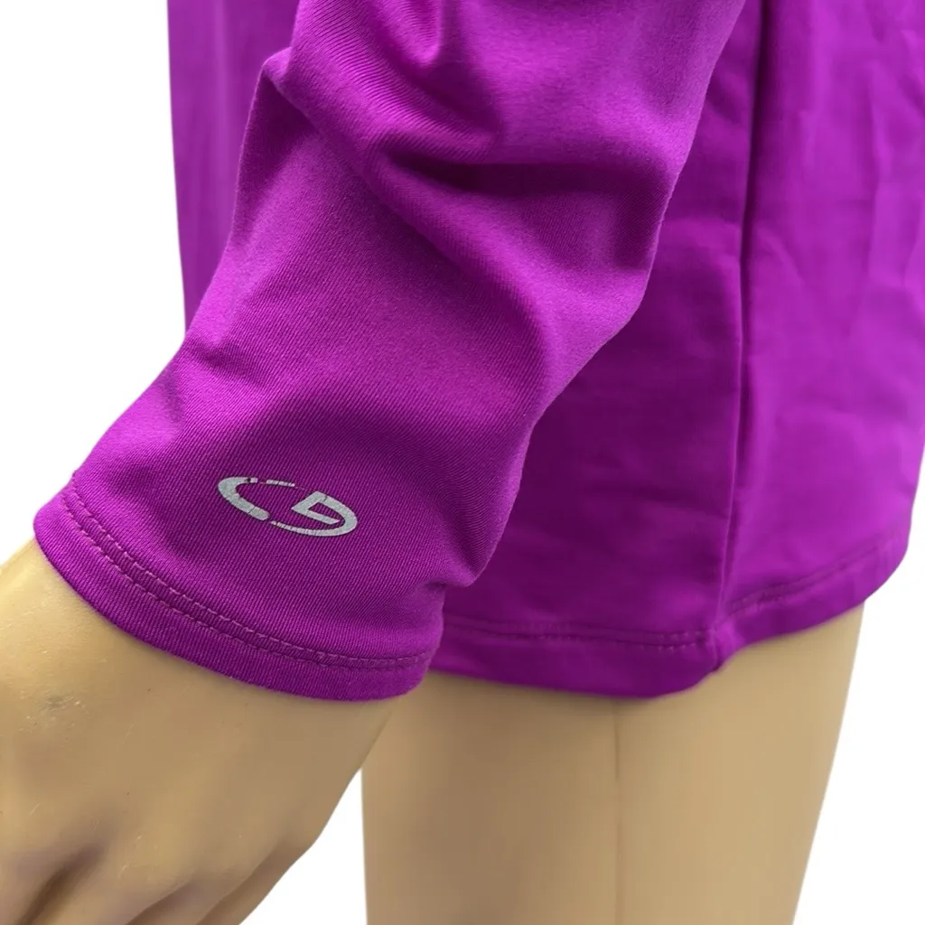 Champion Athletic Fitted Fuchsia Long Sleeve Fleece Lined Mock Neck Shirt XL - Image 4