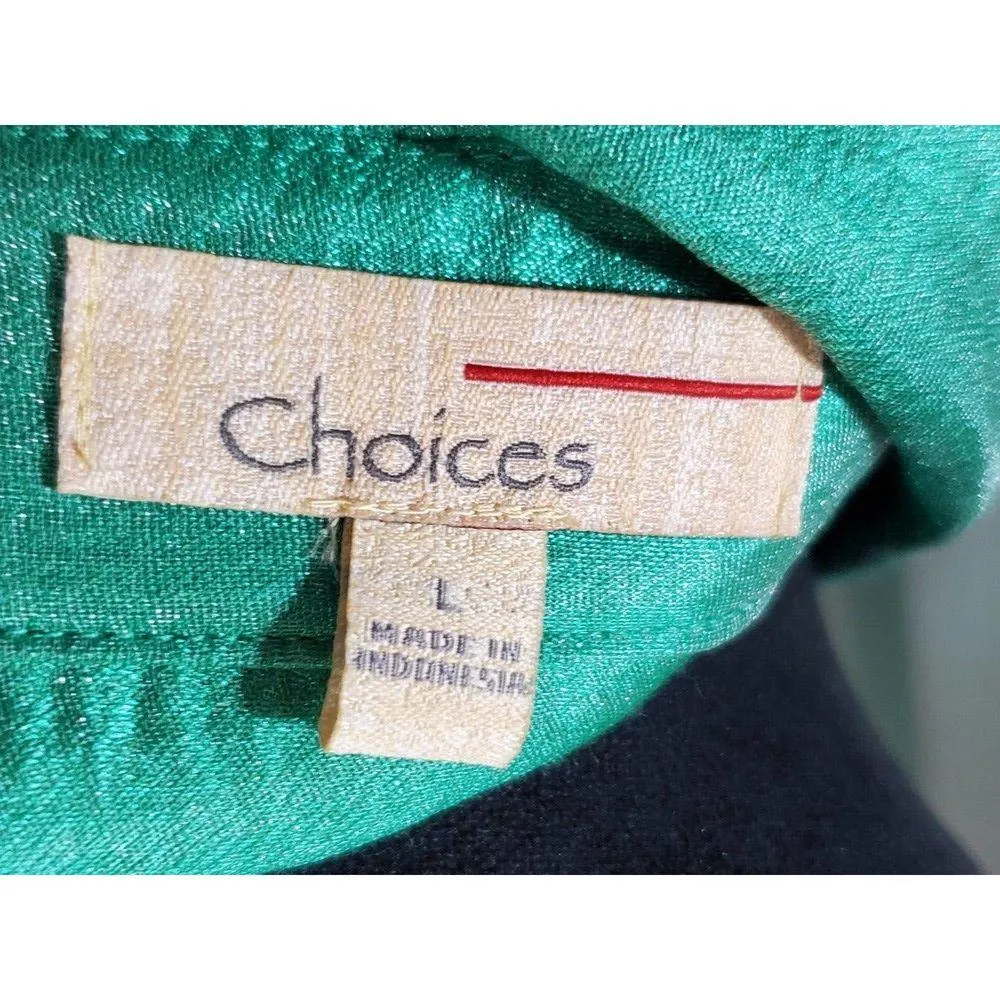 Choices Women's Green Rayon Open Front Long Sleeve Blazer Jacket Size Large - Image 9