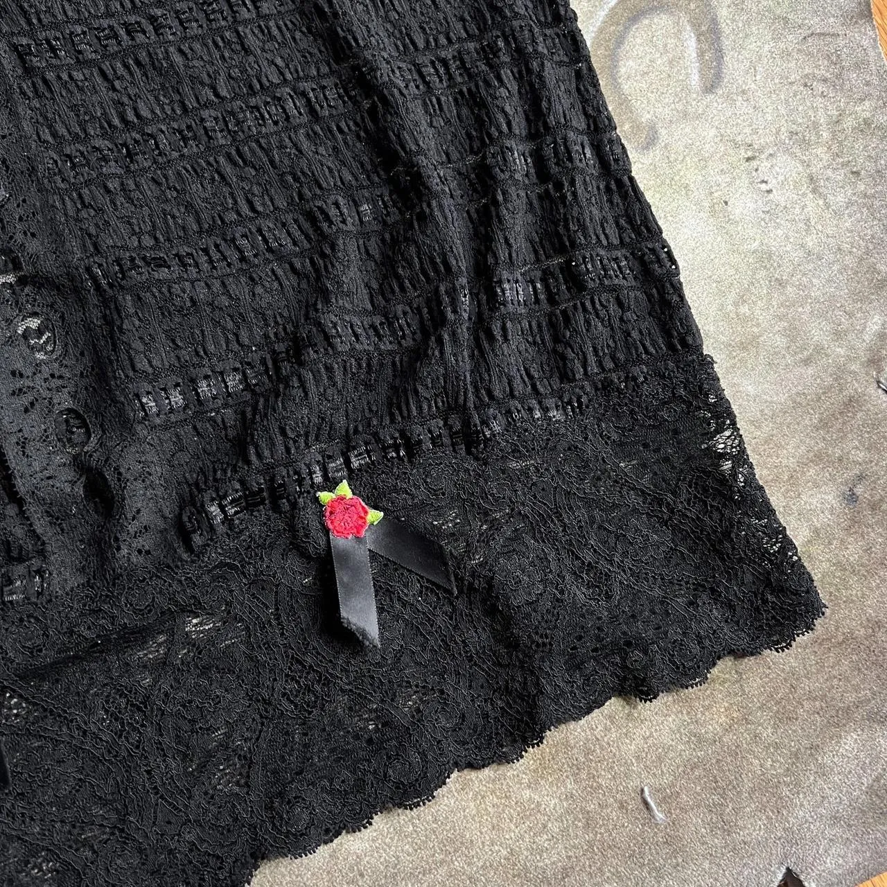 Betsey Johnson Black Lace 1930s Style Party Dress - Image 4