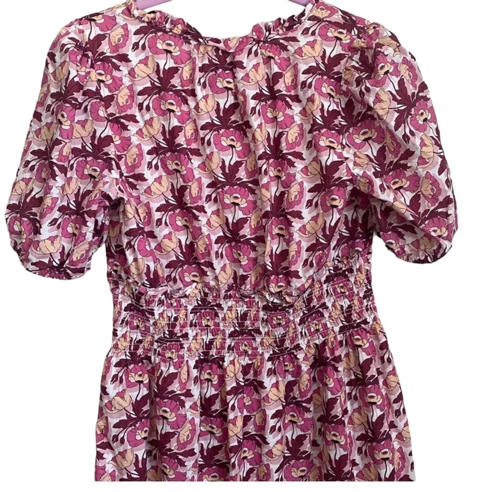 J. Crew Liberty NWT smocked waist  butterfield poppy midi dress - Image 7