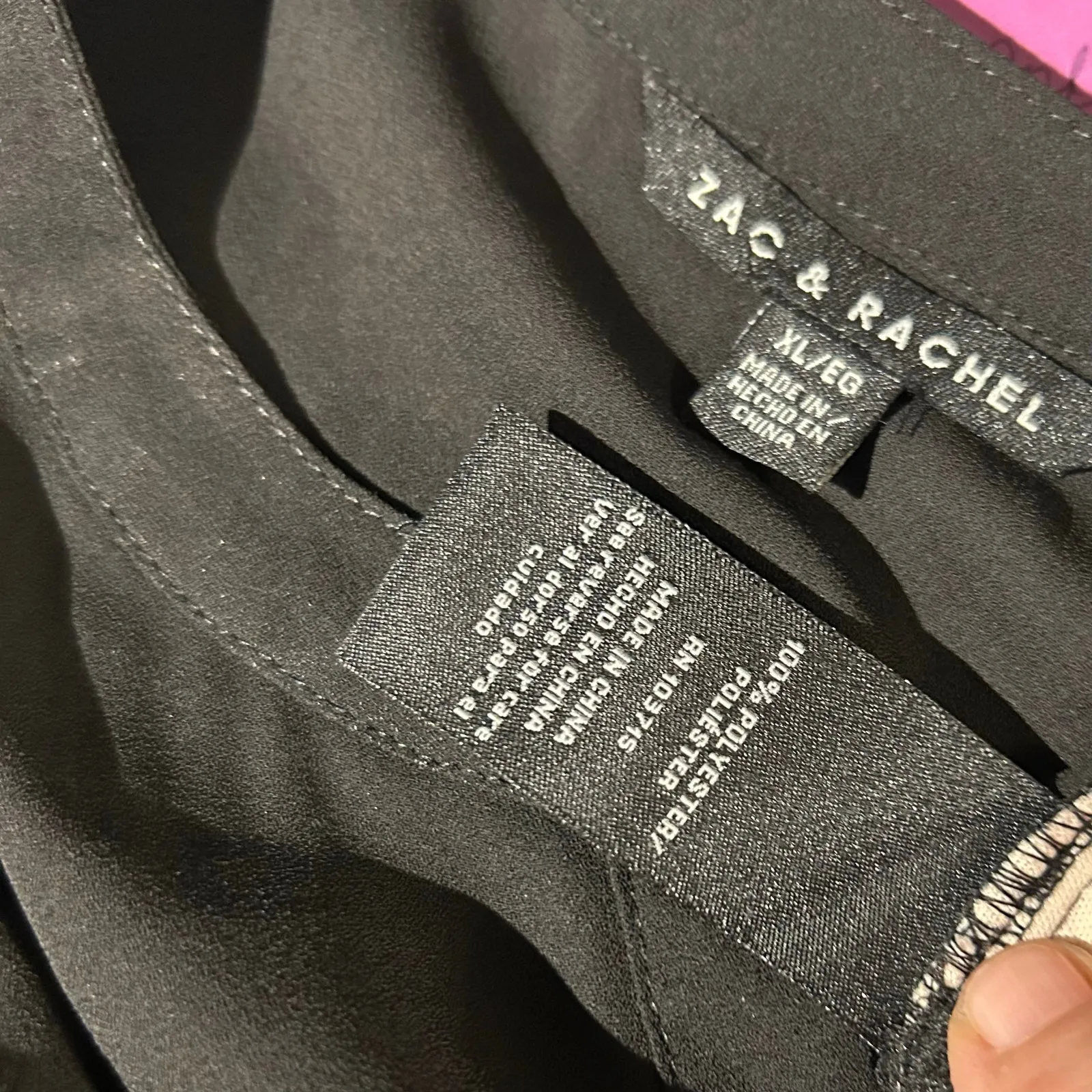 Zac & Rachel Lace Over Front Top Size XL Black Cream Boho Semi Sheer Feminine - Image 8