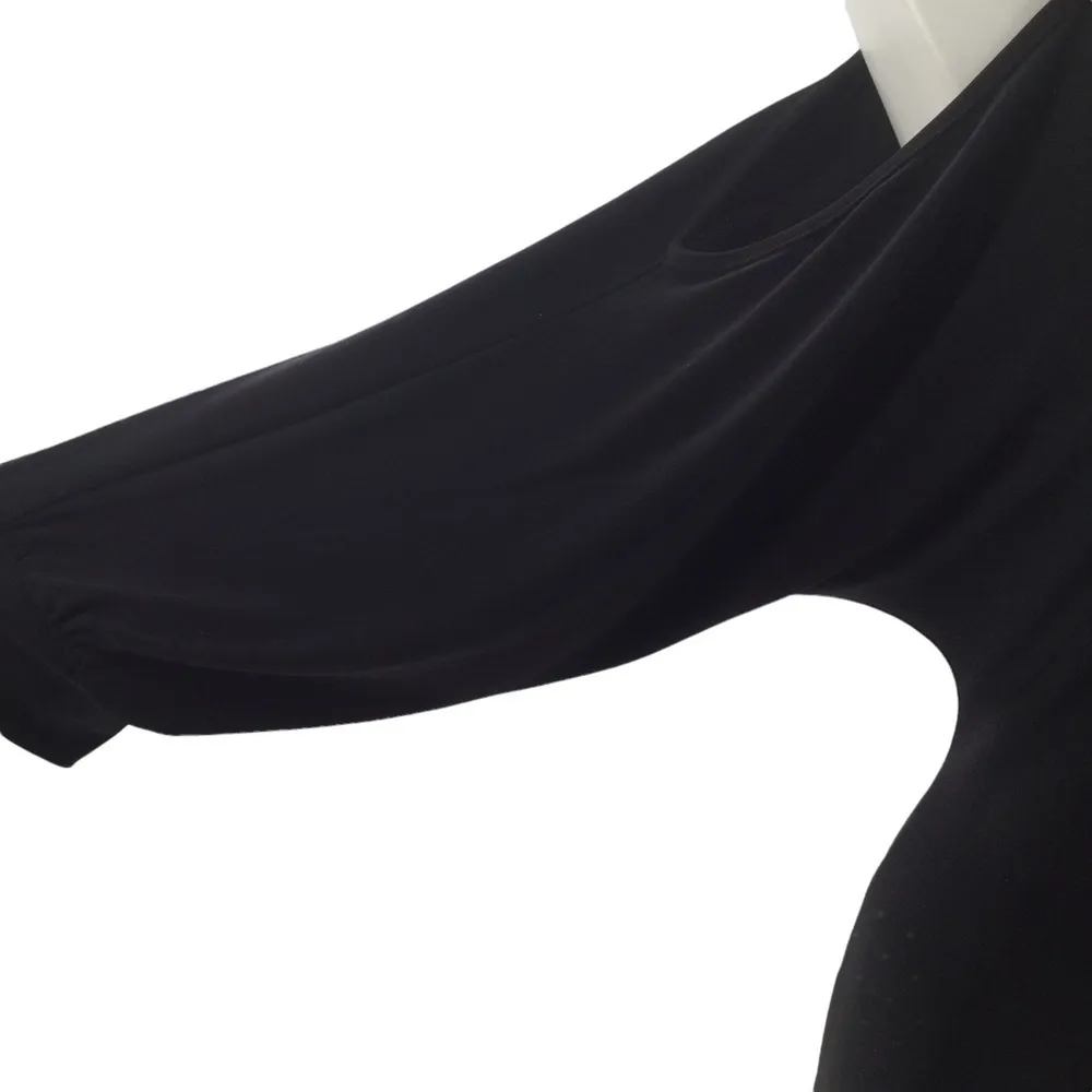 Wet Seal Black & Gold Cold Shoulder BodyCon Dress - Image 6