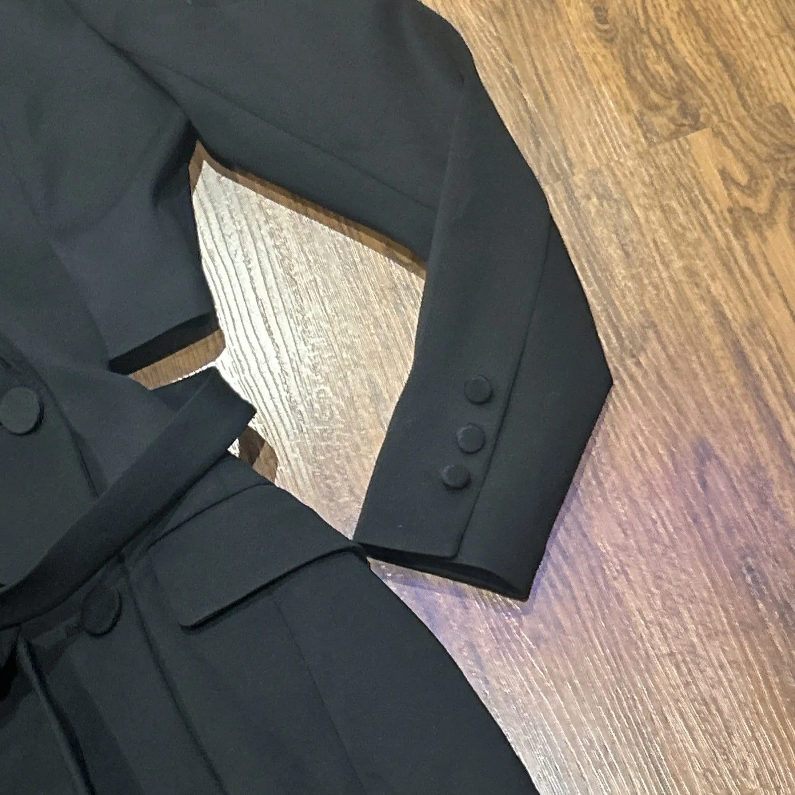 Good American Scuba Dress Womens 1 Small Black Open Back Stretch Long Sleeve - Image 9