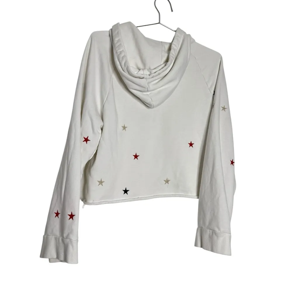 Pam & Gela Crop Hoodie Stars White - Image 5