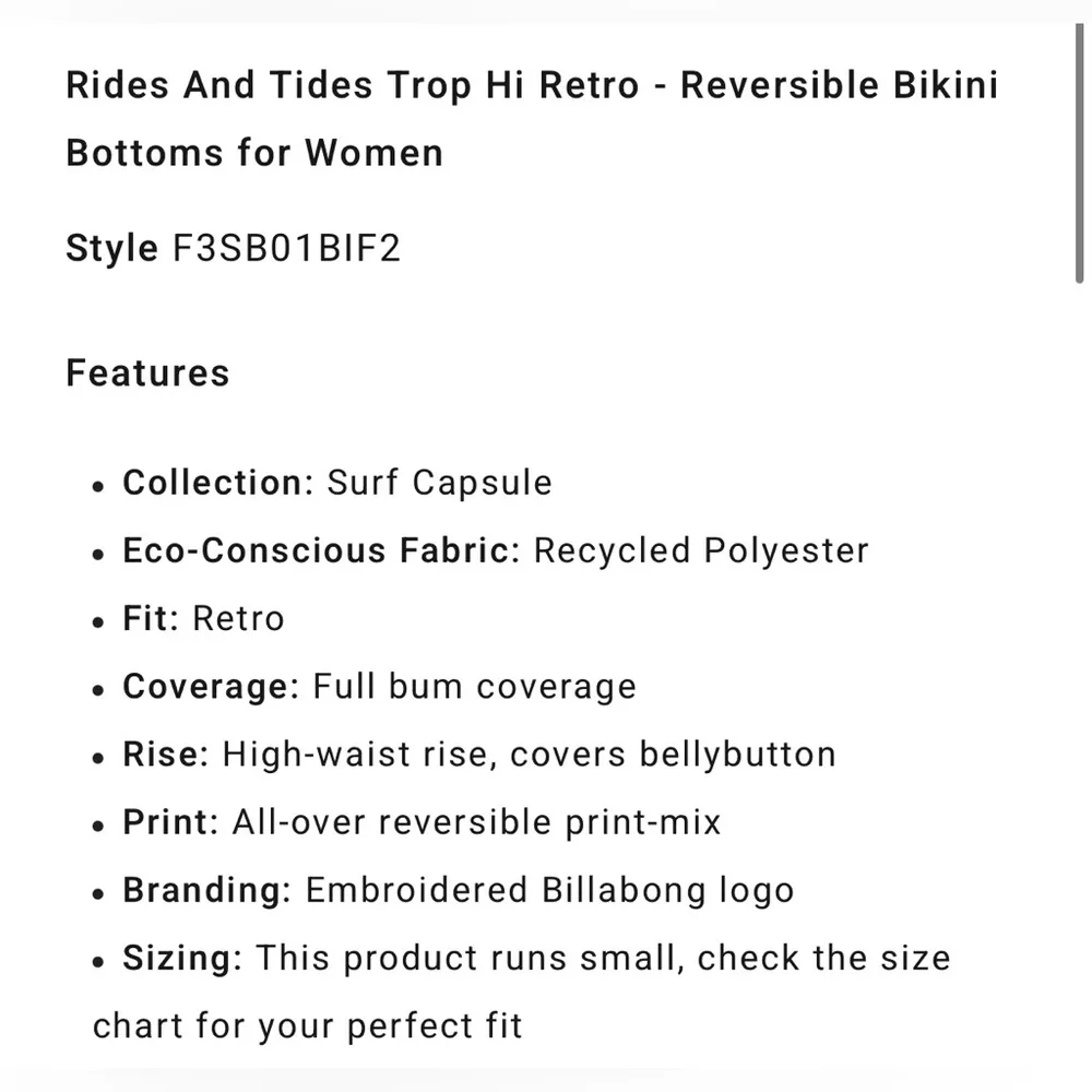 Billabong Rides And Tides Trop High Retro Reversible Bikini Bottoms Size M - Image 5