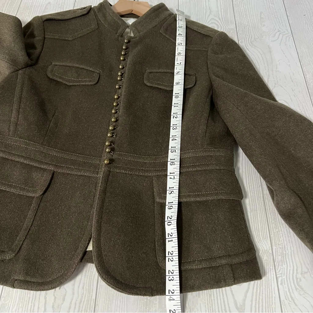 J. Crew Green Military Wool Brass Button Jacket - Image 6