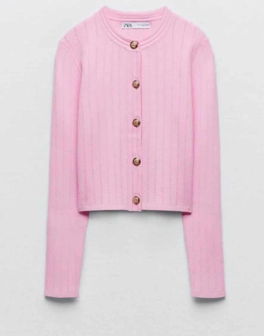 nwt ribbed knitted button up cardigan sweater top - Image 12