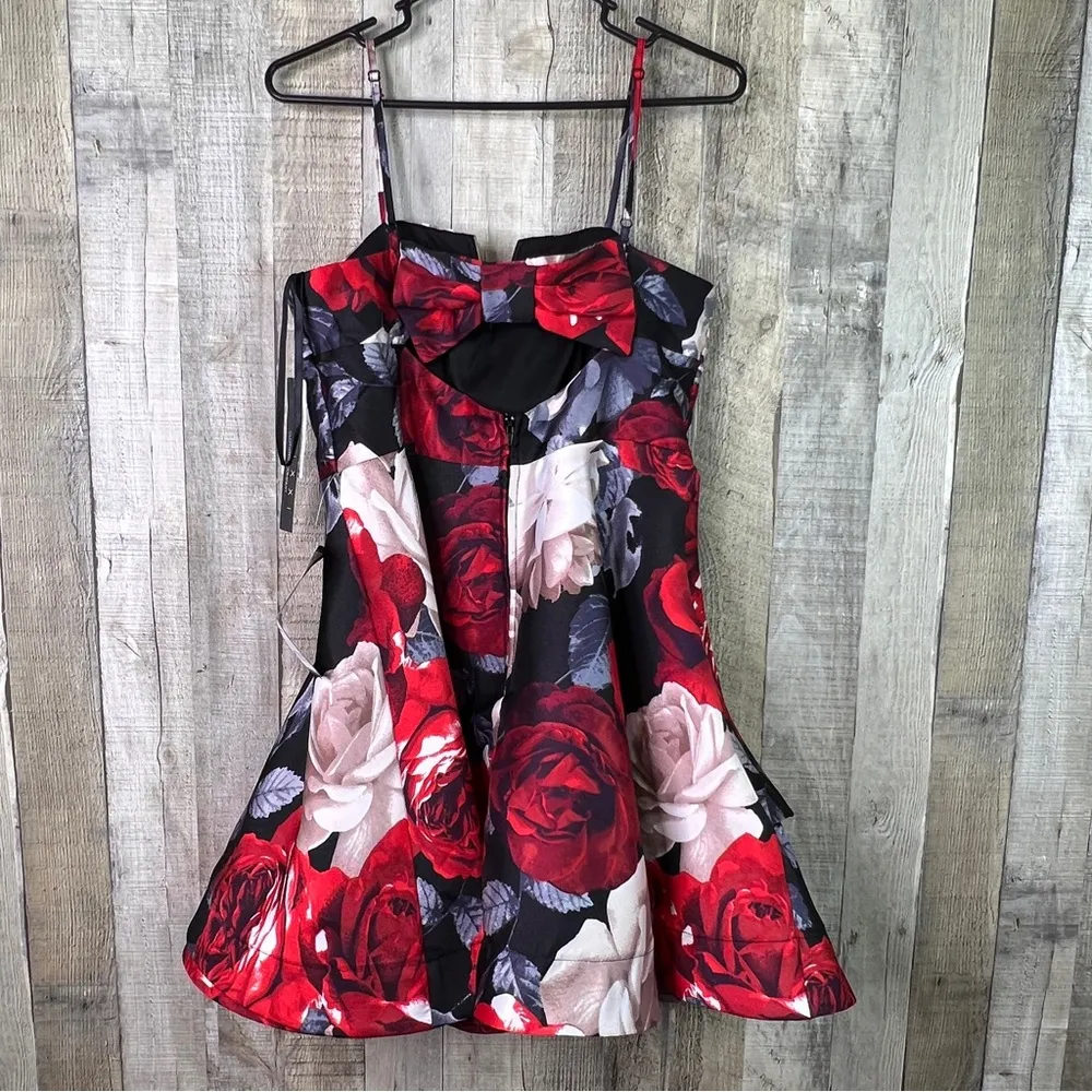 Trixxi Size 11 Juniors Floral Adjustable Spaghetti Straps Deep V Back Bo… - Image 3