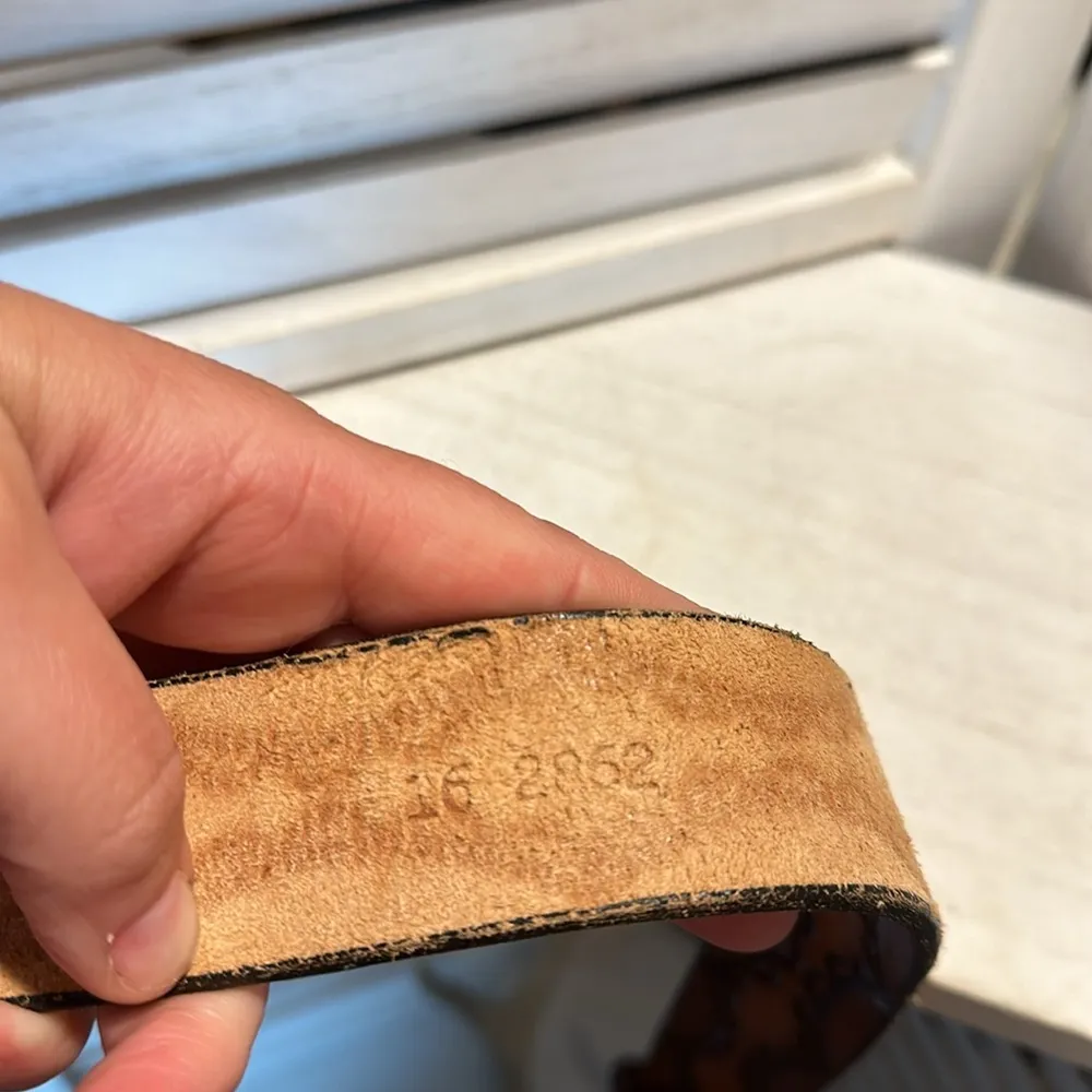 Vintage C&J Full Grain Cowhide Belt With Horse Buckle - Image 5