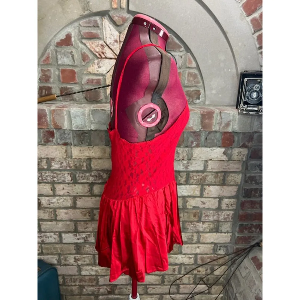 Cinema Etolie negligee nightgown red lace sheer sexy lovcore Size M - Image 8