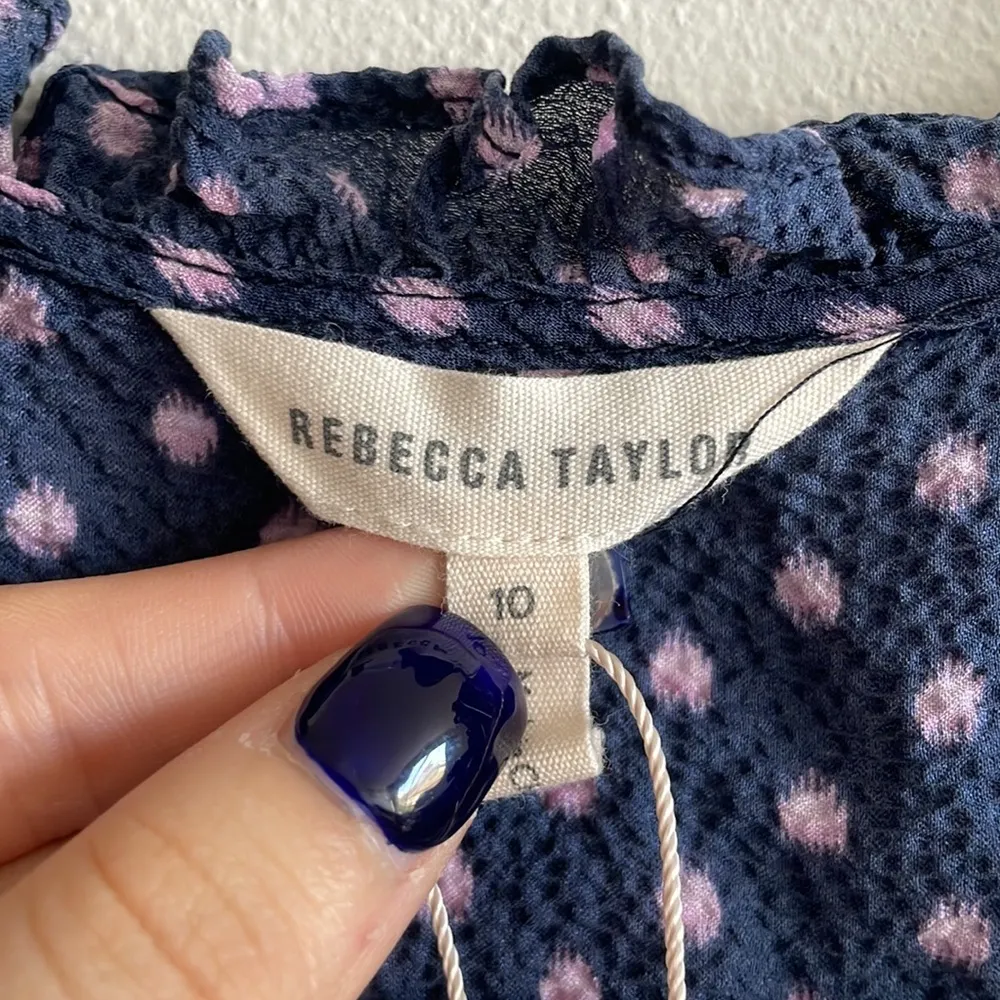 Rebecca Taylor Silk Polka Dot Wrap Dress - Image 4