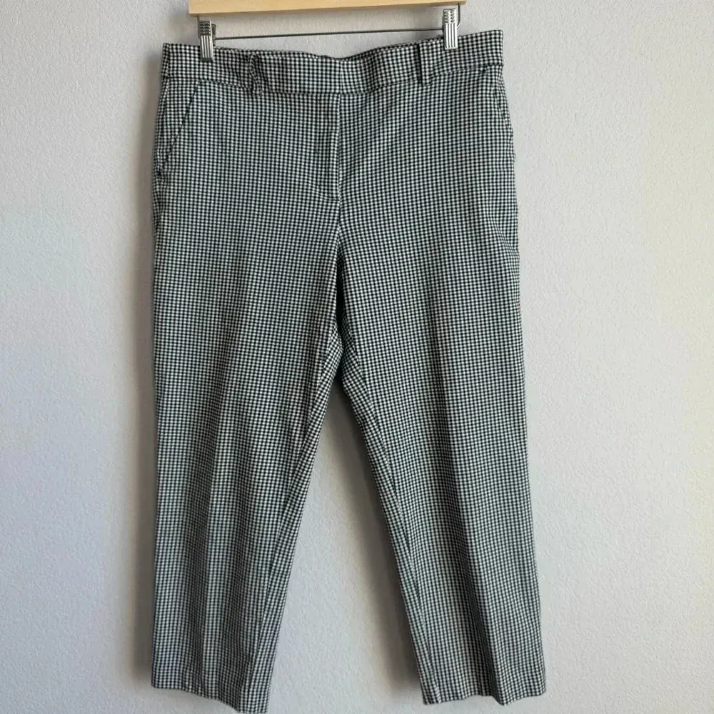 Loft Women’s‎ Gingham Black White The Riviera Slim Ankle Pants Casual Stretch 12 - Image 7