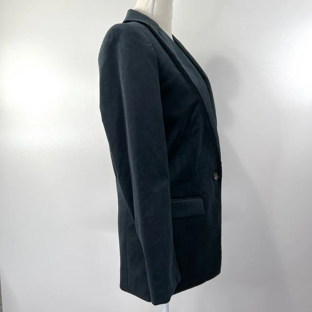 J. Crew Willa Blazer Black Velvet Wednesday Addams Whimsygoth Dark Romantic - Image 9