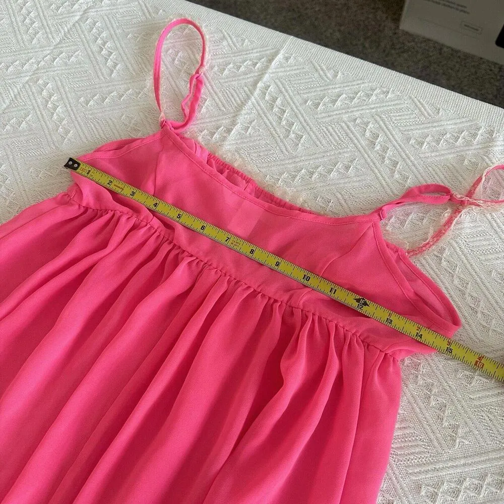 Victoria’s Secret Neon Pink Cream Lace Babydoll Lingerie Top Sz M Medium - Image 11