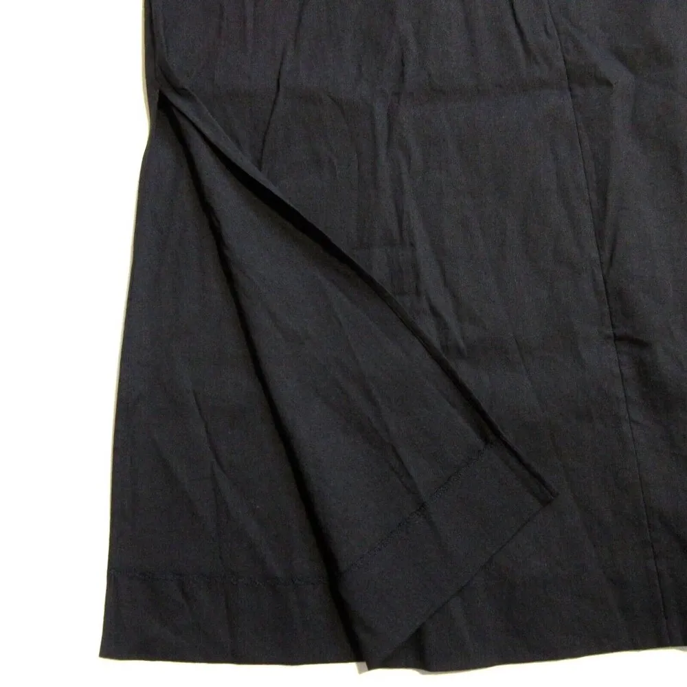 NWT Theory Deep V Neck Midi in Black Caliver Linen Black Belted Dress M - Image 5