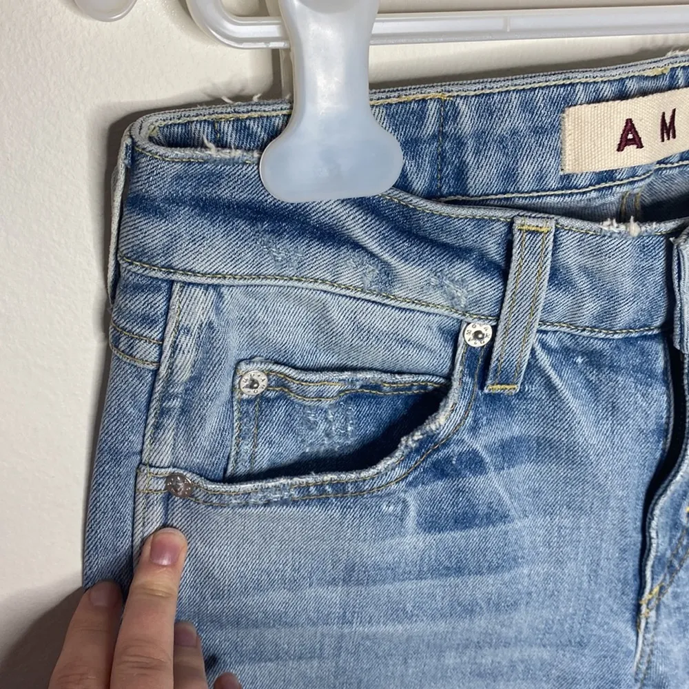 Amo Stix Crop mid rise slim fit distressed jeans in Check us later wash size 24 - Image 91