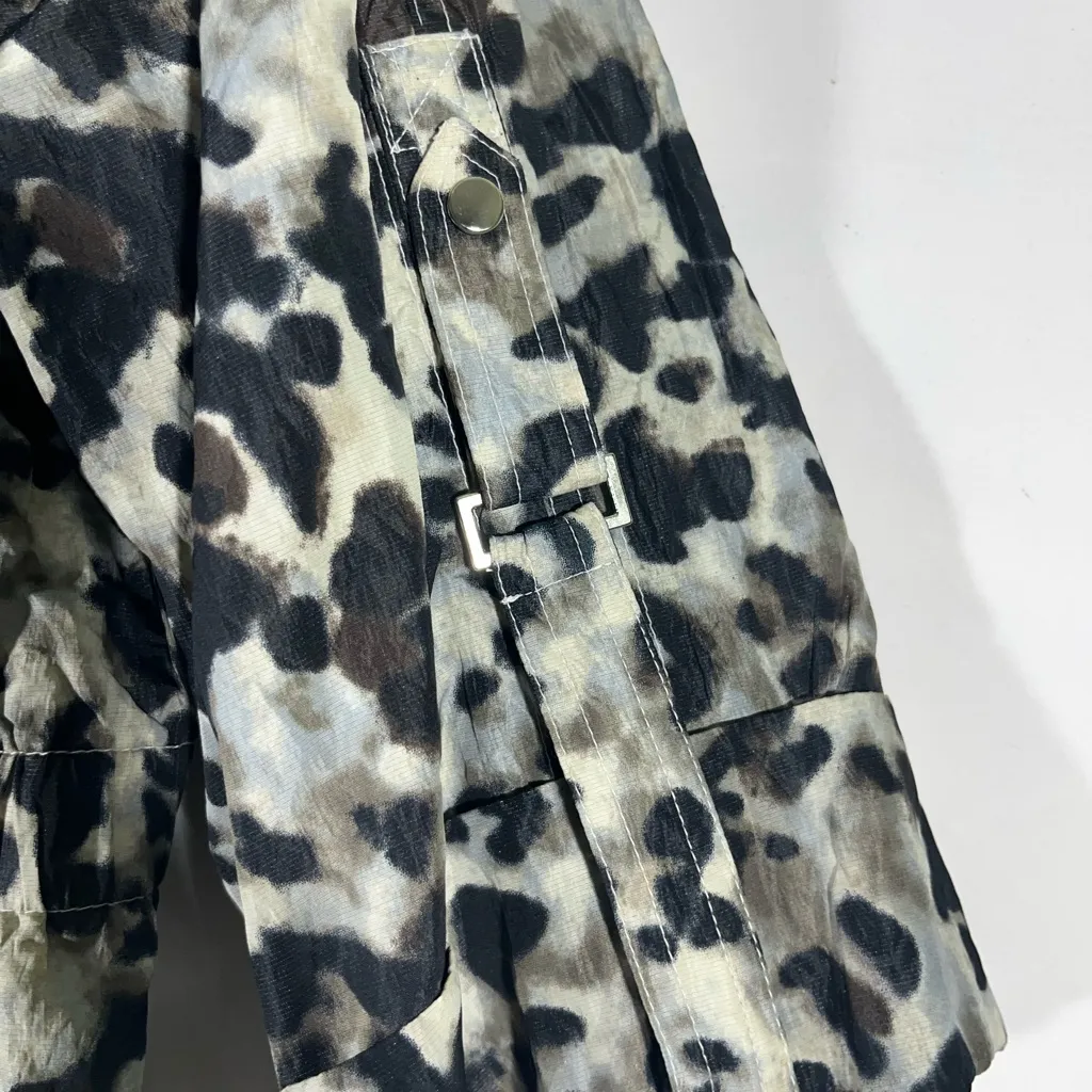 ALFANI Leopard Print Ladies Rain Jacket Elastic Waist Zip Snap‎ Close XL NEW - Image 5