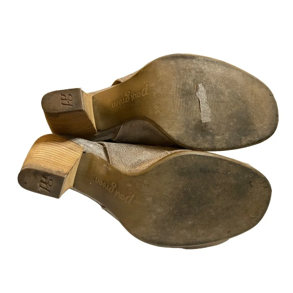 PAUL GREEN Cayanne‎ Leather Metallic Smoke Peep Toe Sandal Bootie Size 6.5 - Image 9