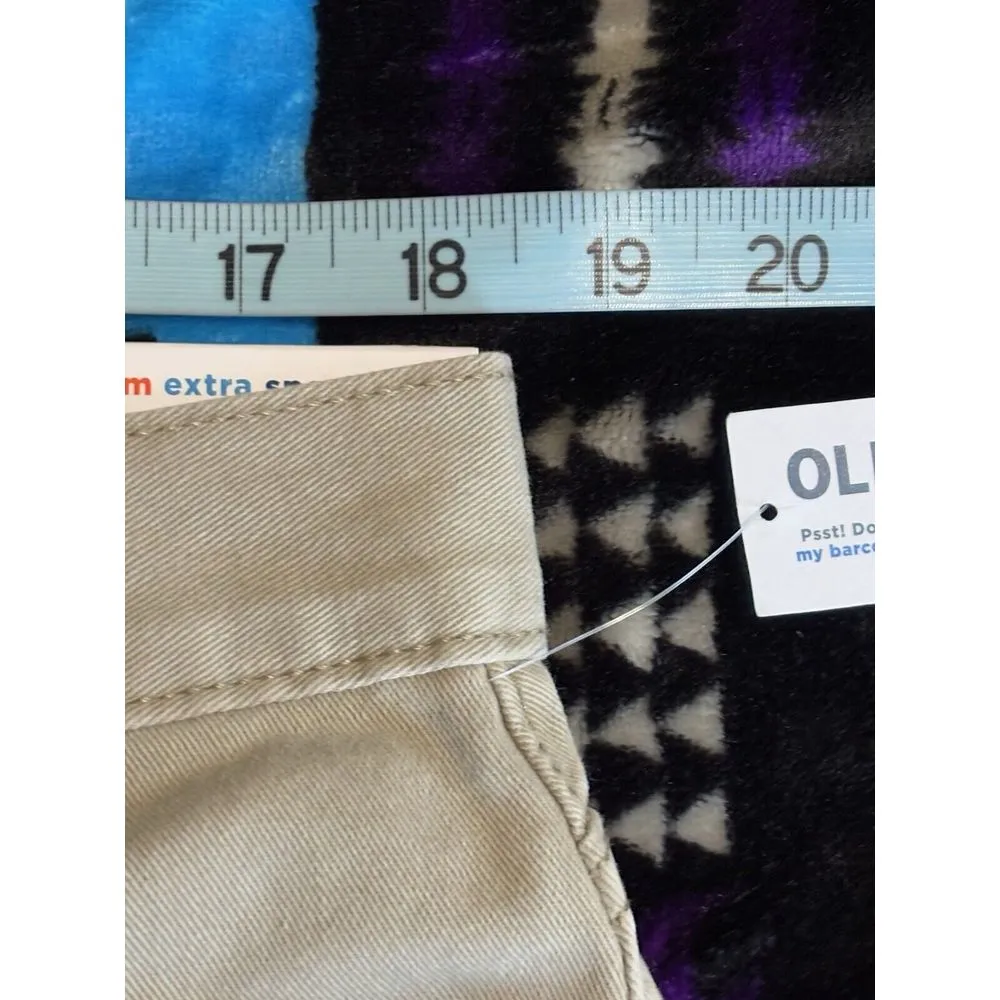 Old Navy‎ Khaki Beige Cotton Jeans Straight Leg High Rise Size 36x32 Zip Logo - Image 8